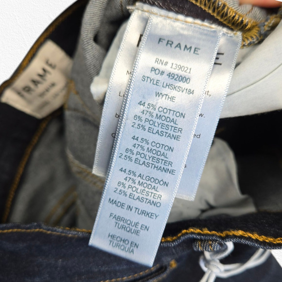 FRAME Dark Wash High Waisted Ankle Stretch Le High Skinny Jeans Size 24 $215 NWT - Picture 11 of 13